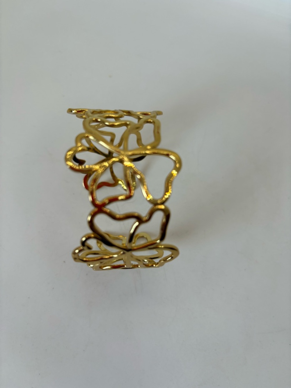 Non fading gold plated stainless steel cuff bracelet